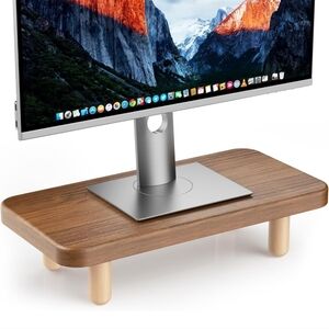 Wooden Monitor Stand Riser, Kitchen Bathroom Desktop Shelf, New, Organizer